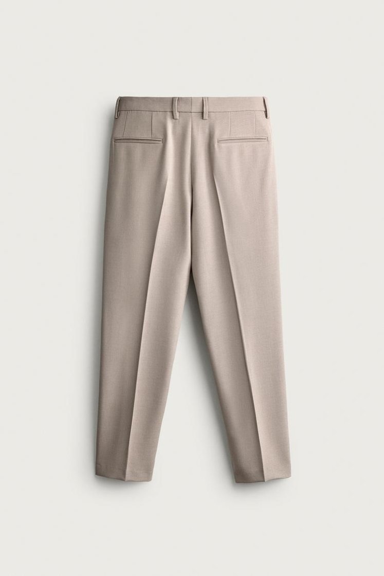 Zara SLIM FIT SUIT PANTS — Sand