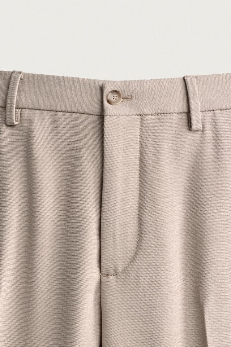 Zara SLIM FIT SUIT PANTS — Sand