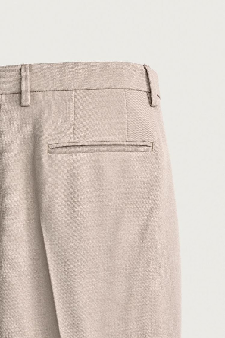 Zara SLIM FIT SUIT PANTS — Sand
