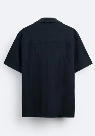 Chemise texturée manches courtes