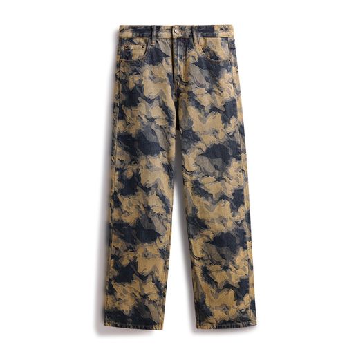Camo Print Straight Jeans