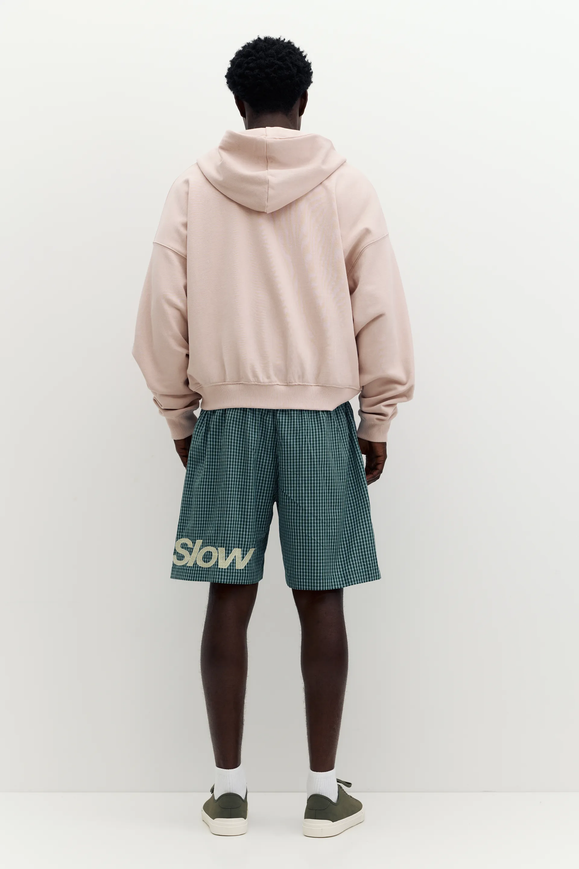 Checked graphic Bermuda shorts — Moss