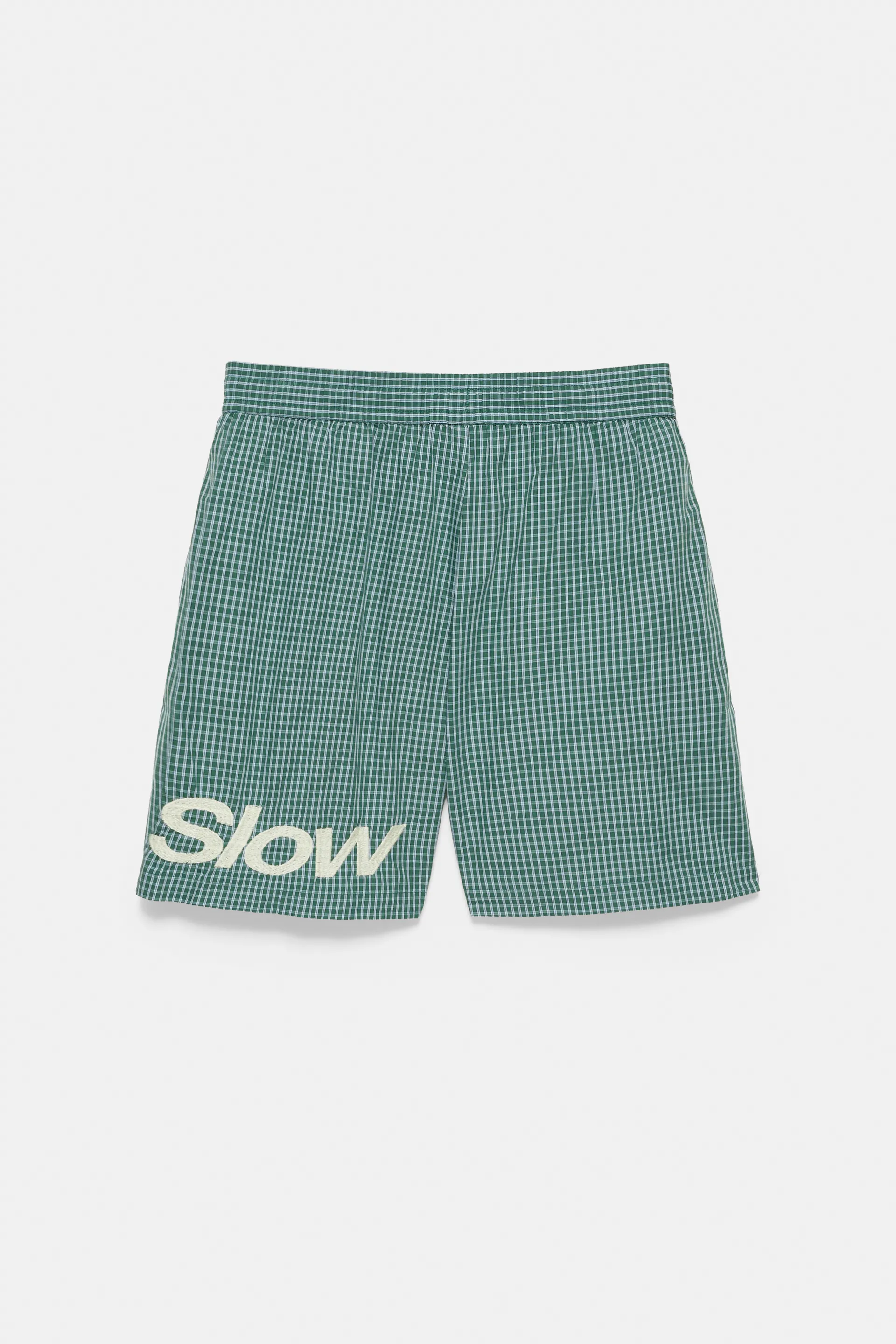 Checked graphic Bermuda shorts — Moss