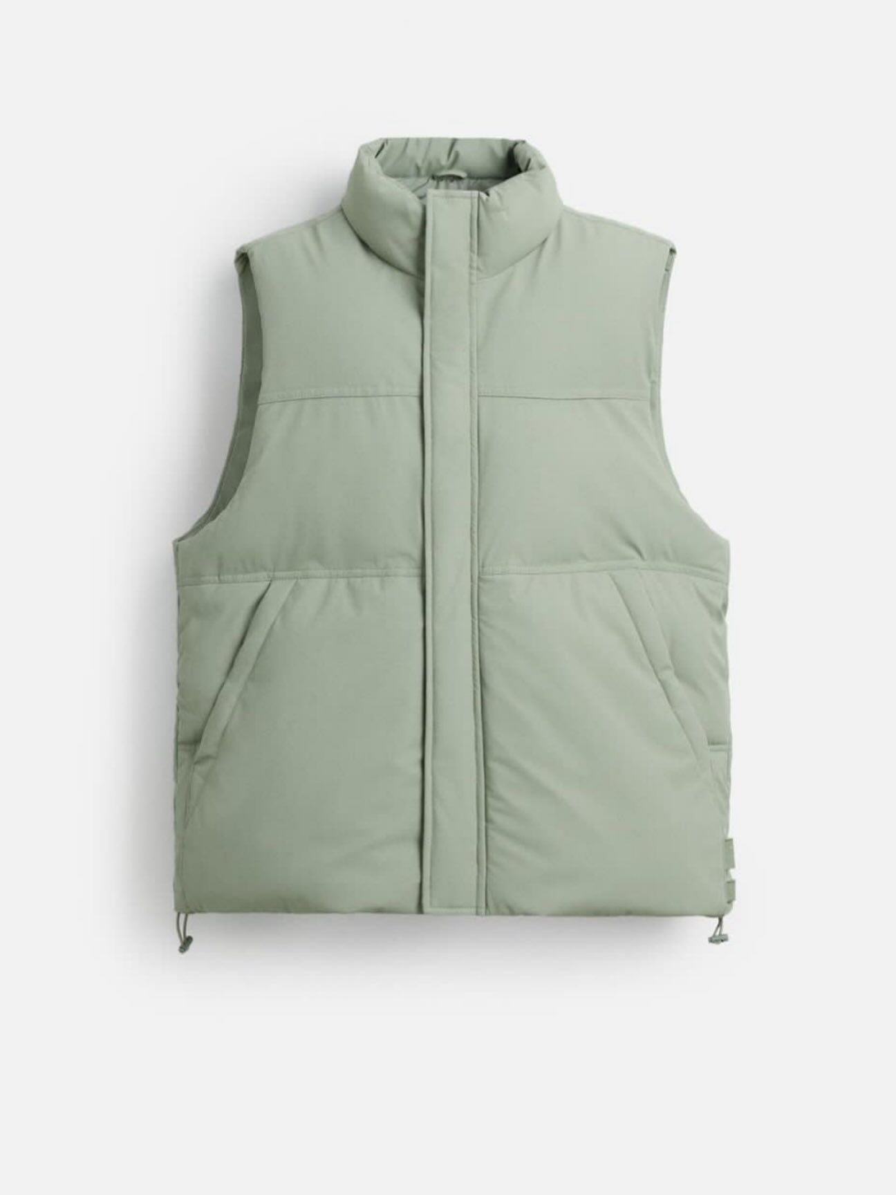 Zara Padded Vest with High Collar — Kaki