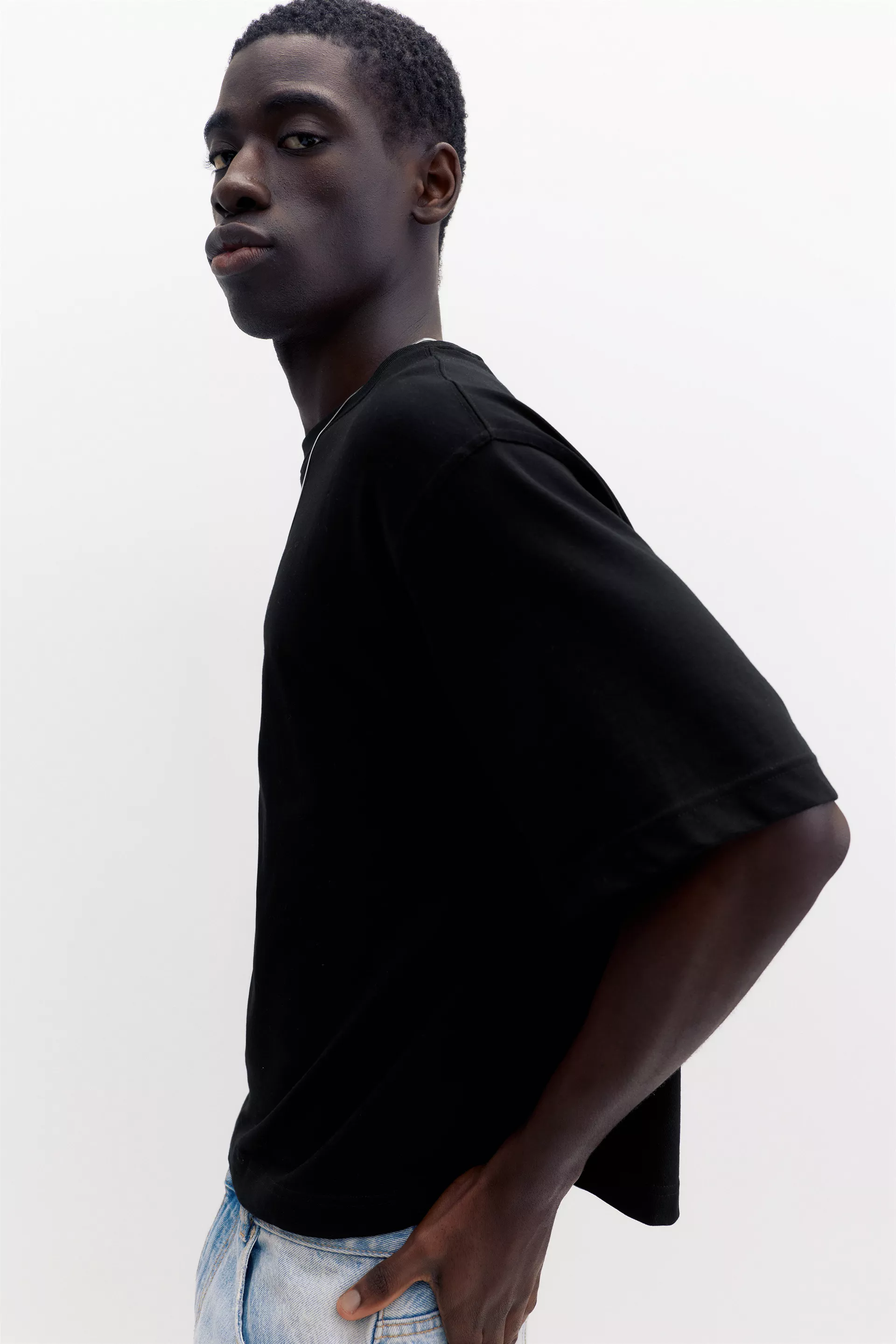 T-shirt court à manches courtes — Noir