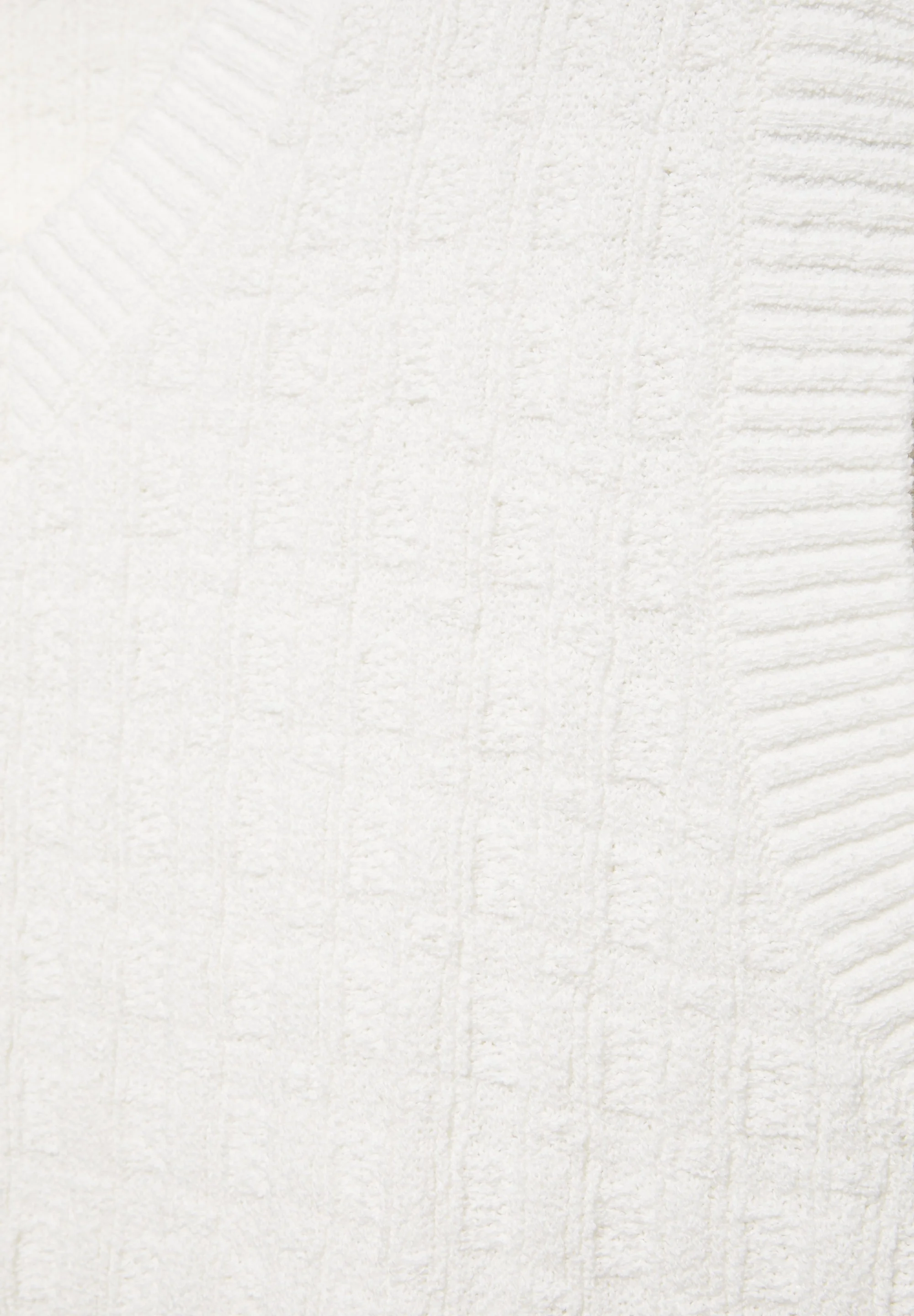 Textured V-Neck Knit Vest — Cream