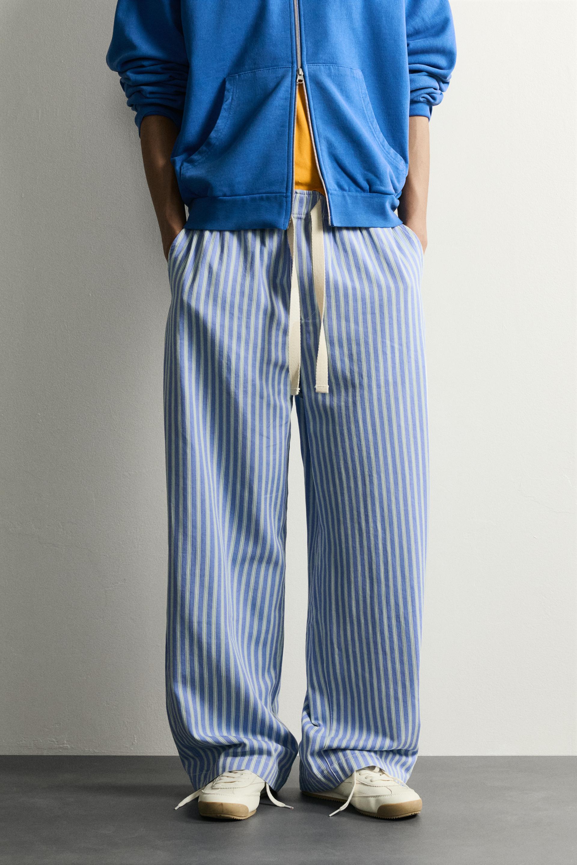 Zara STRIPED BAGGY FIT PANTS — Striped