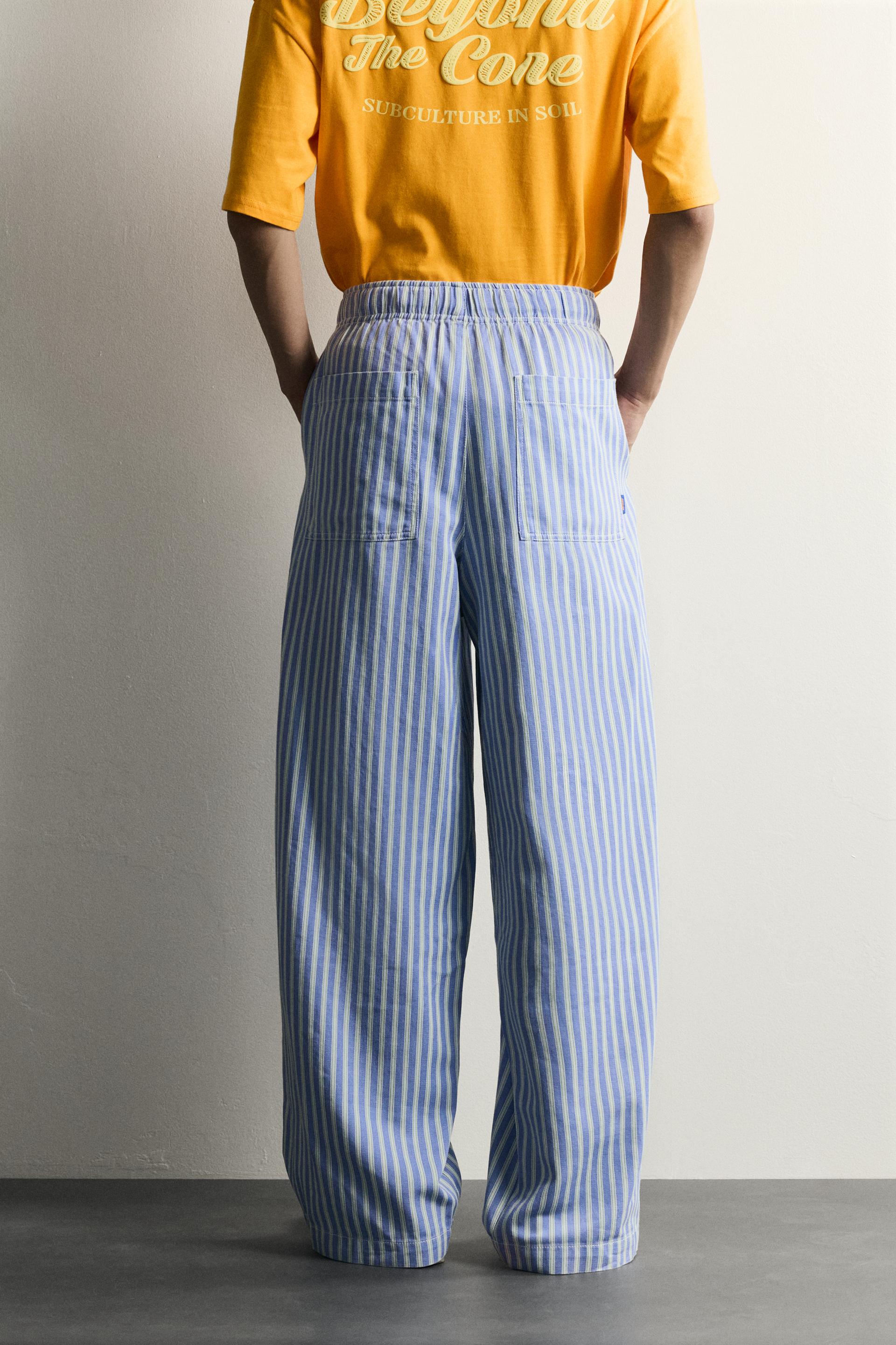 Zara STRIPED BAGGY FIT PANTS — Striped