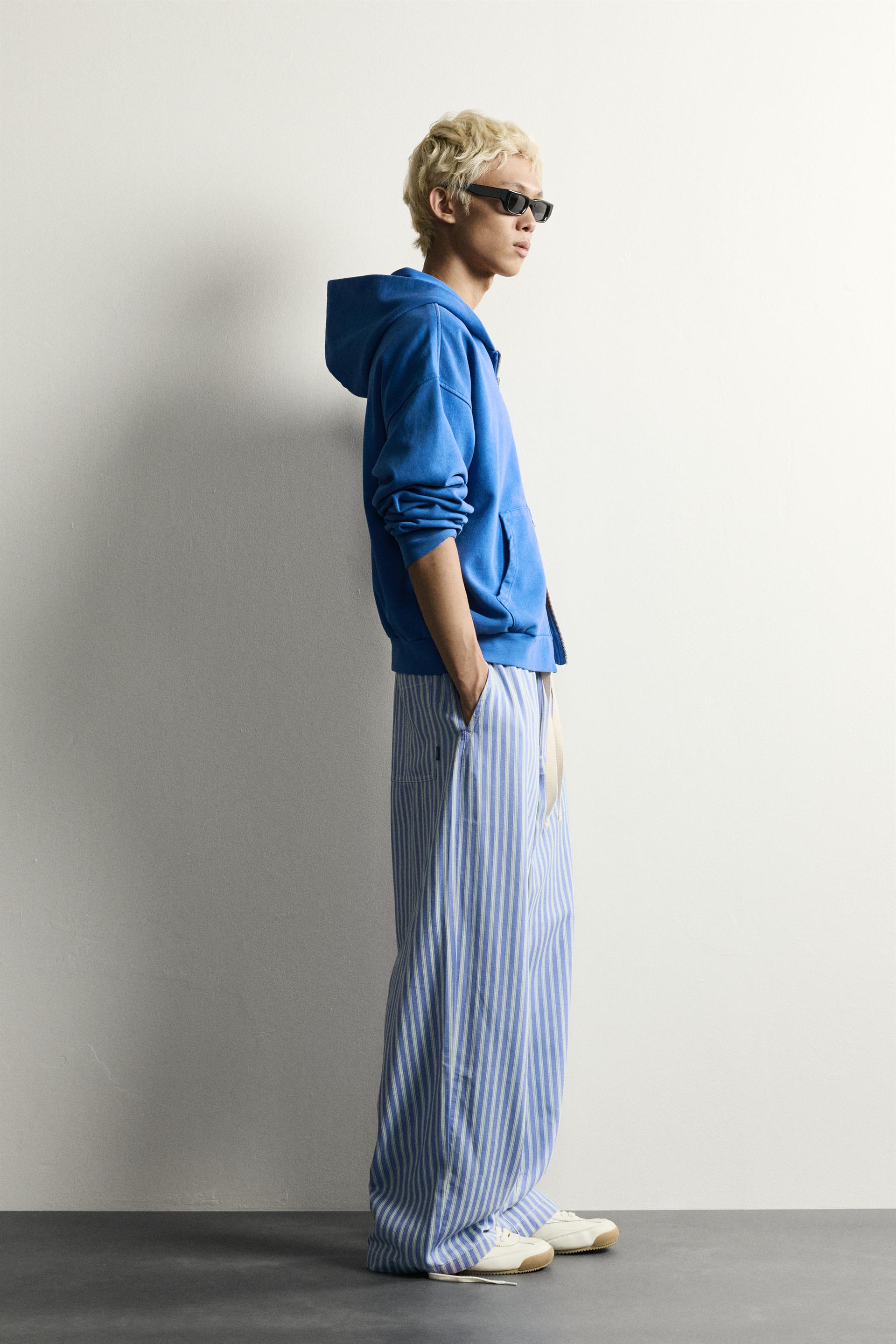 Zara STRIPED BAGGY FIT PANTS — Striped