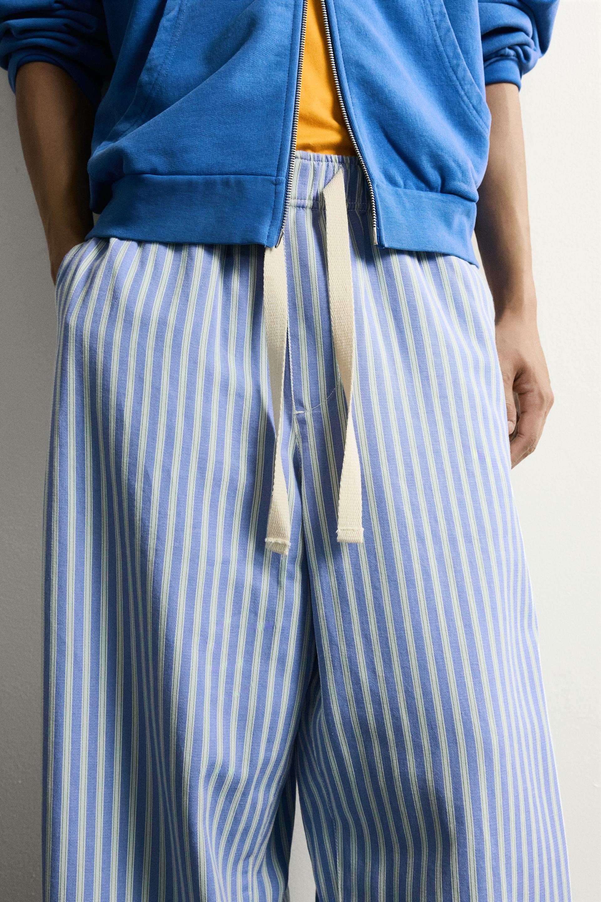 Zara STRIPED BAGGY FIT PANTS — Striped
