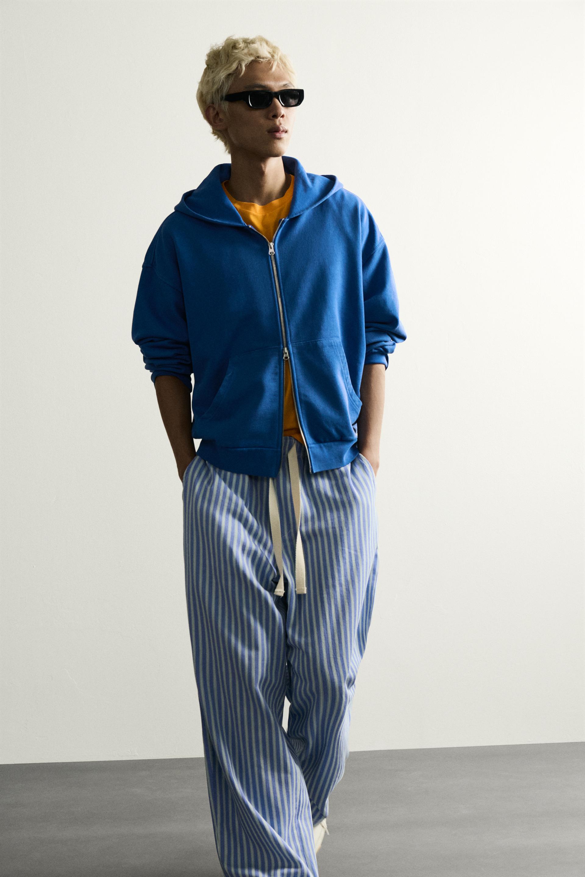 Zara STRIPED BAGGY FIT PANTS — Striped