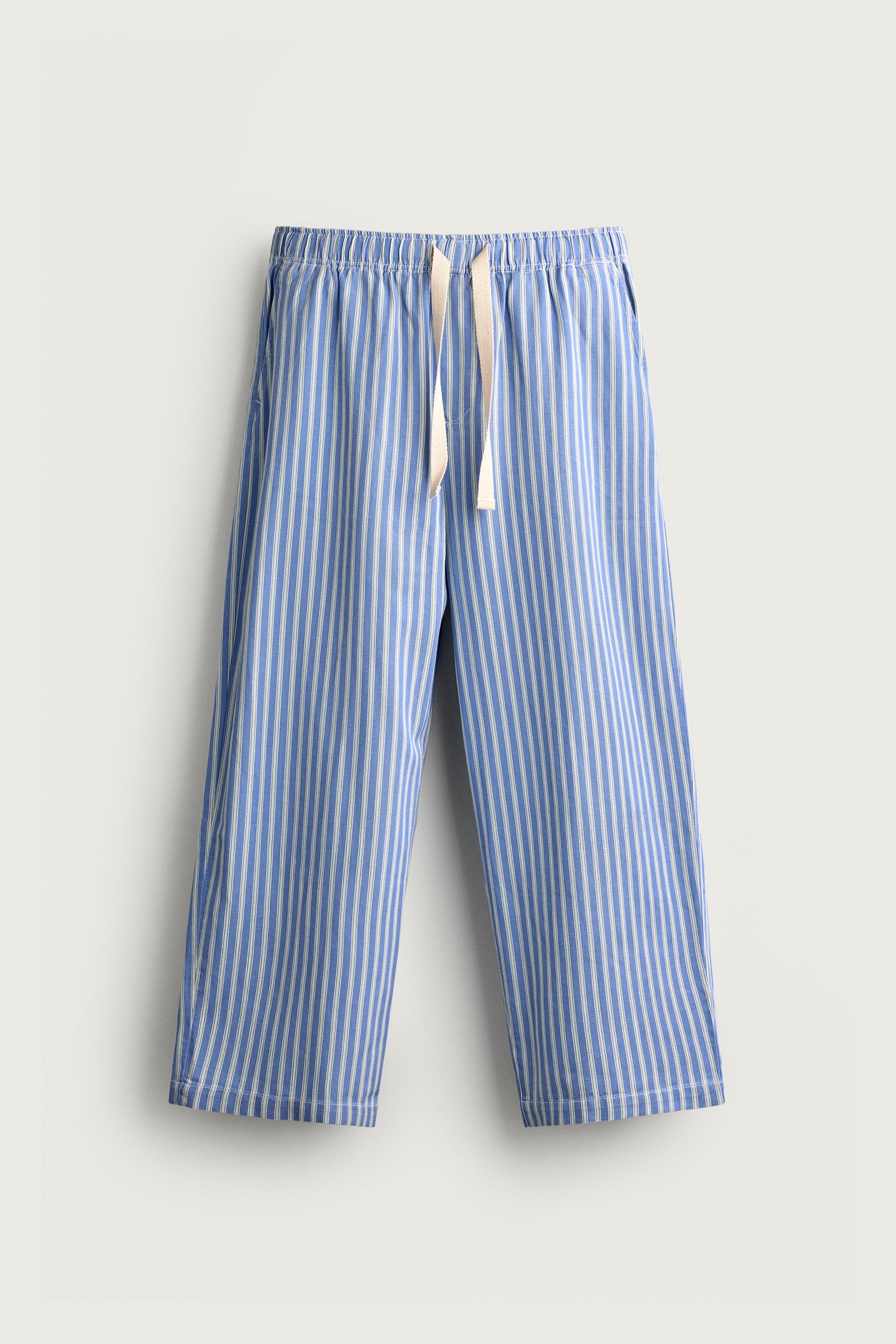 Zara STRIPED BAGGY FIT PANTS — Striped