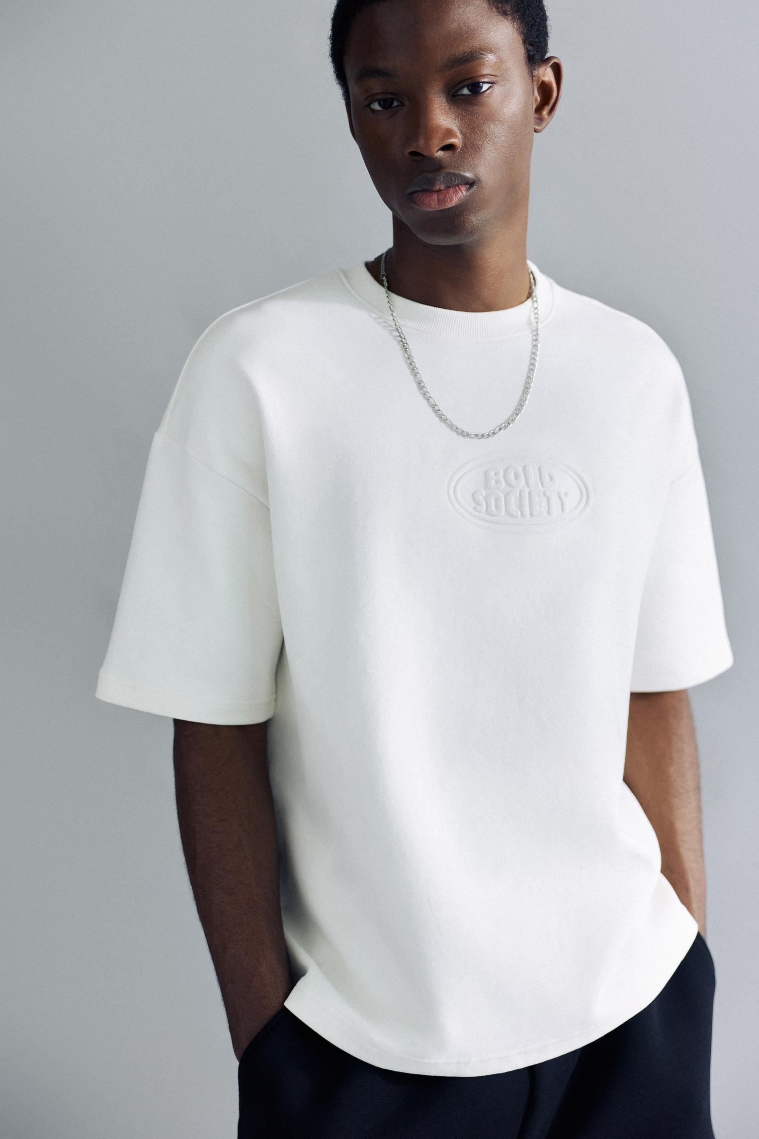 Sweat manches courtes logo relief