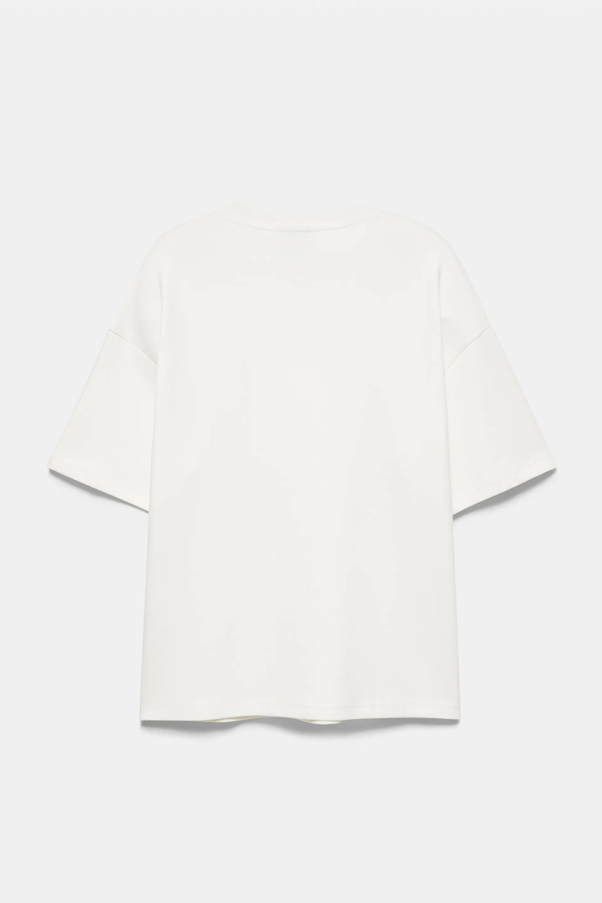 Pull&Bear Sweat manches courtes logo relief — Blanc cassé