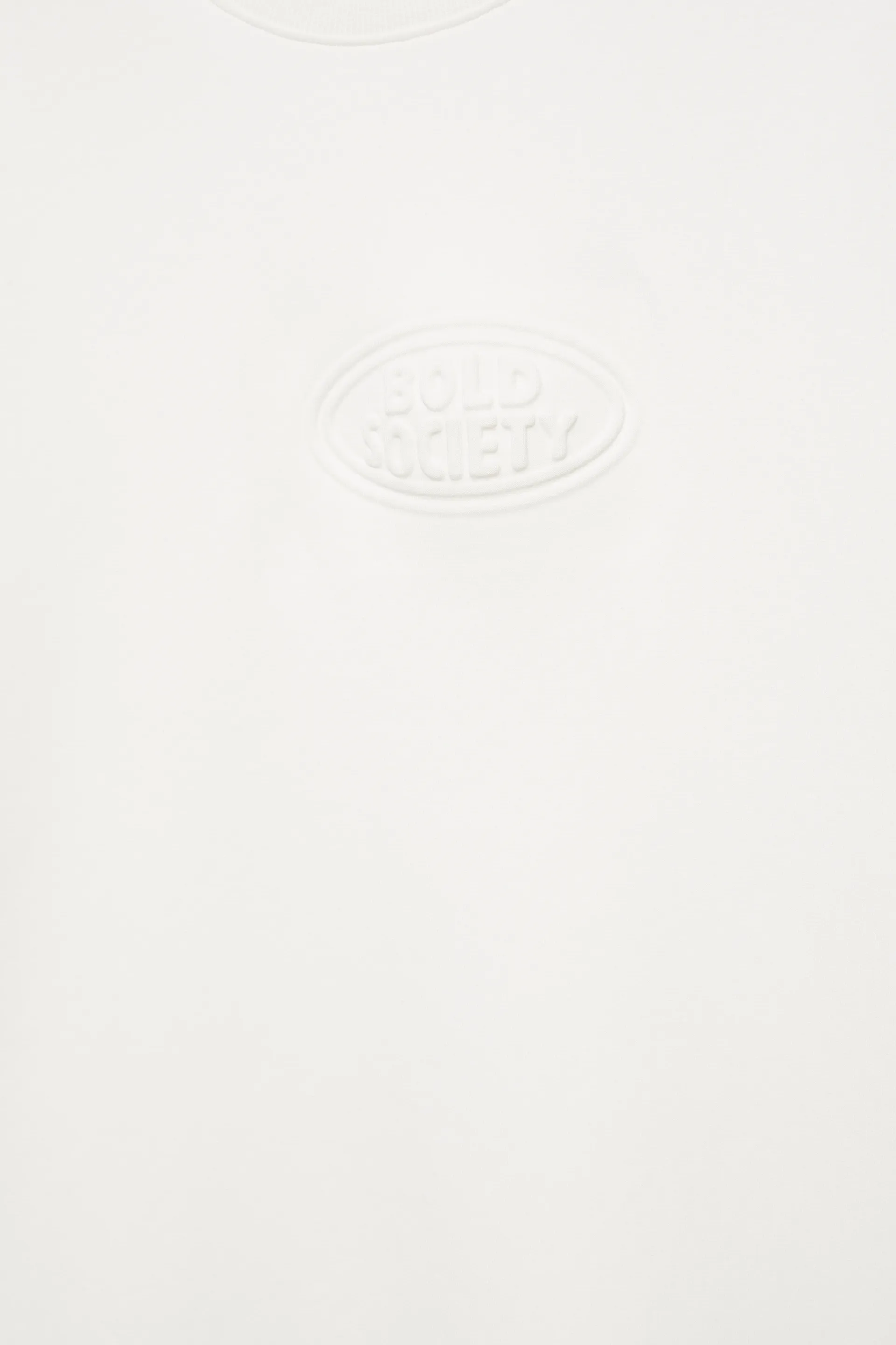 Pull&Bear Sweat manches courtes logo relief — Blanc cassé