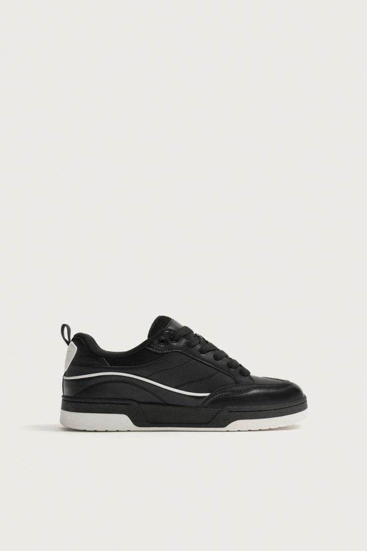 Zara Lace-Up Chunky Trainers — Black