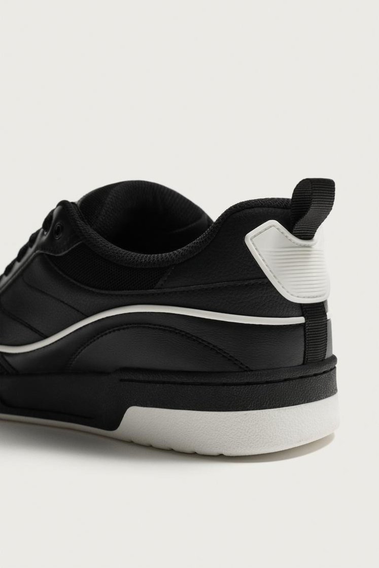 Zara Lace-Up Chunky Trainers — Black