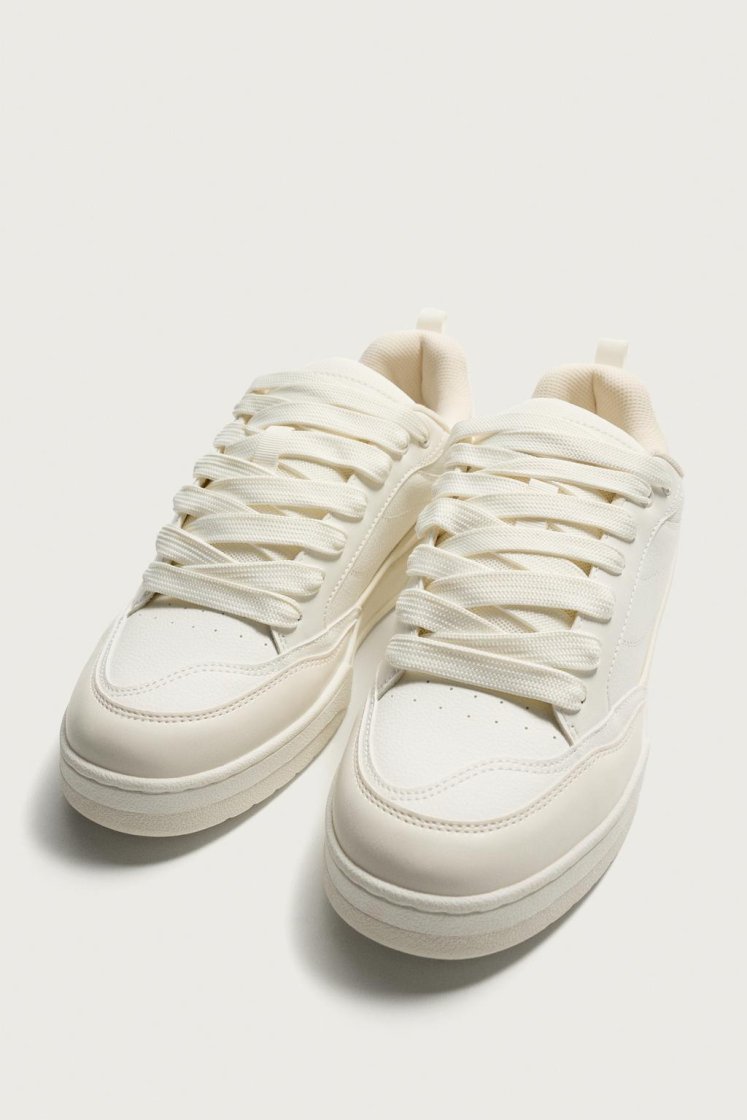 Zara Lace-Up Chunky Trainers — White