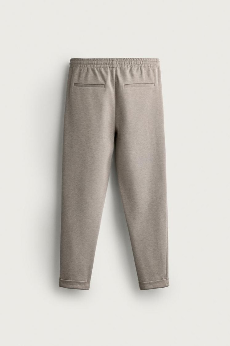Zara Easy-Care Regular Fit Trousers — Dark tan