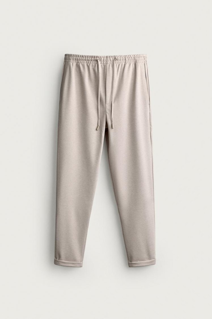 Zara Easy-Care Regular Fit Trousers — Light tan
