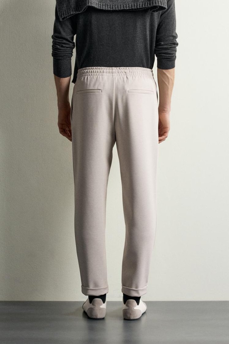 Zara Easy-Care Regular Fit Trousers — Light tan