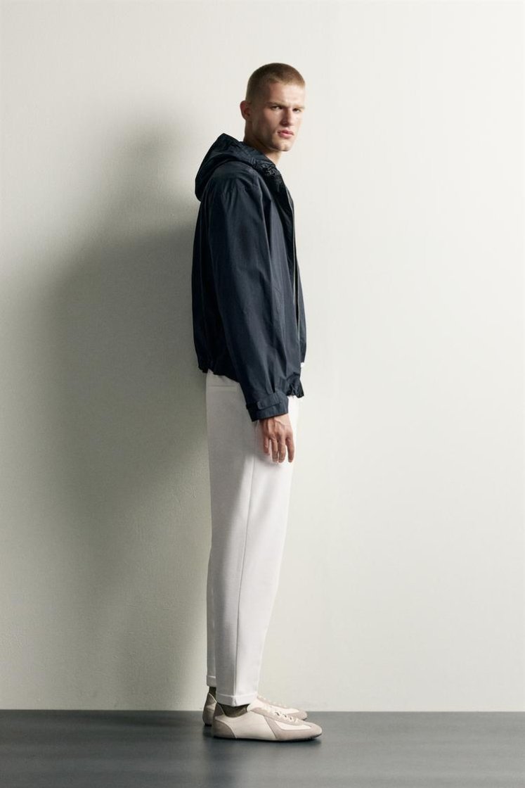 Zara Easy-Care Regular Fit Trousers — Oyster-white