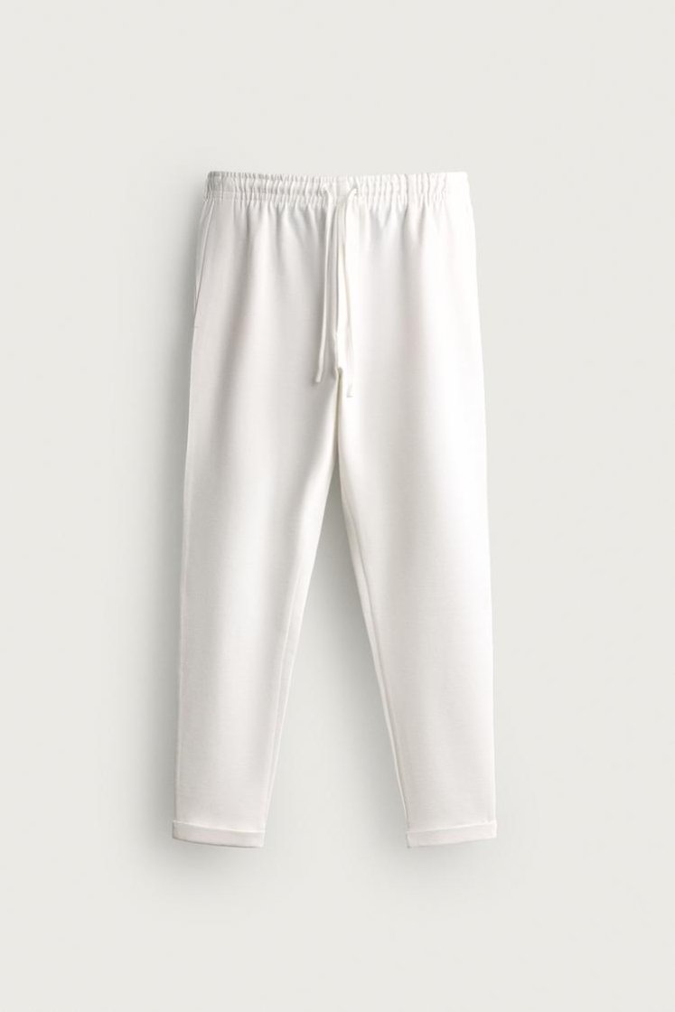 Zara Easy-Care Regular Fit Trousers — Oyster-white