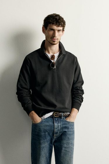 INTERLOCK ZIP POLO SWEATSHIRT
