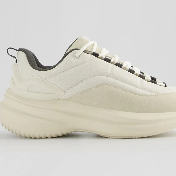 Chunky Sole Mesh Sneakers — Ivory