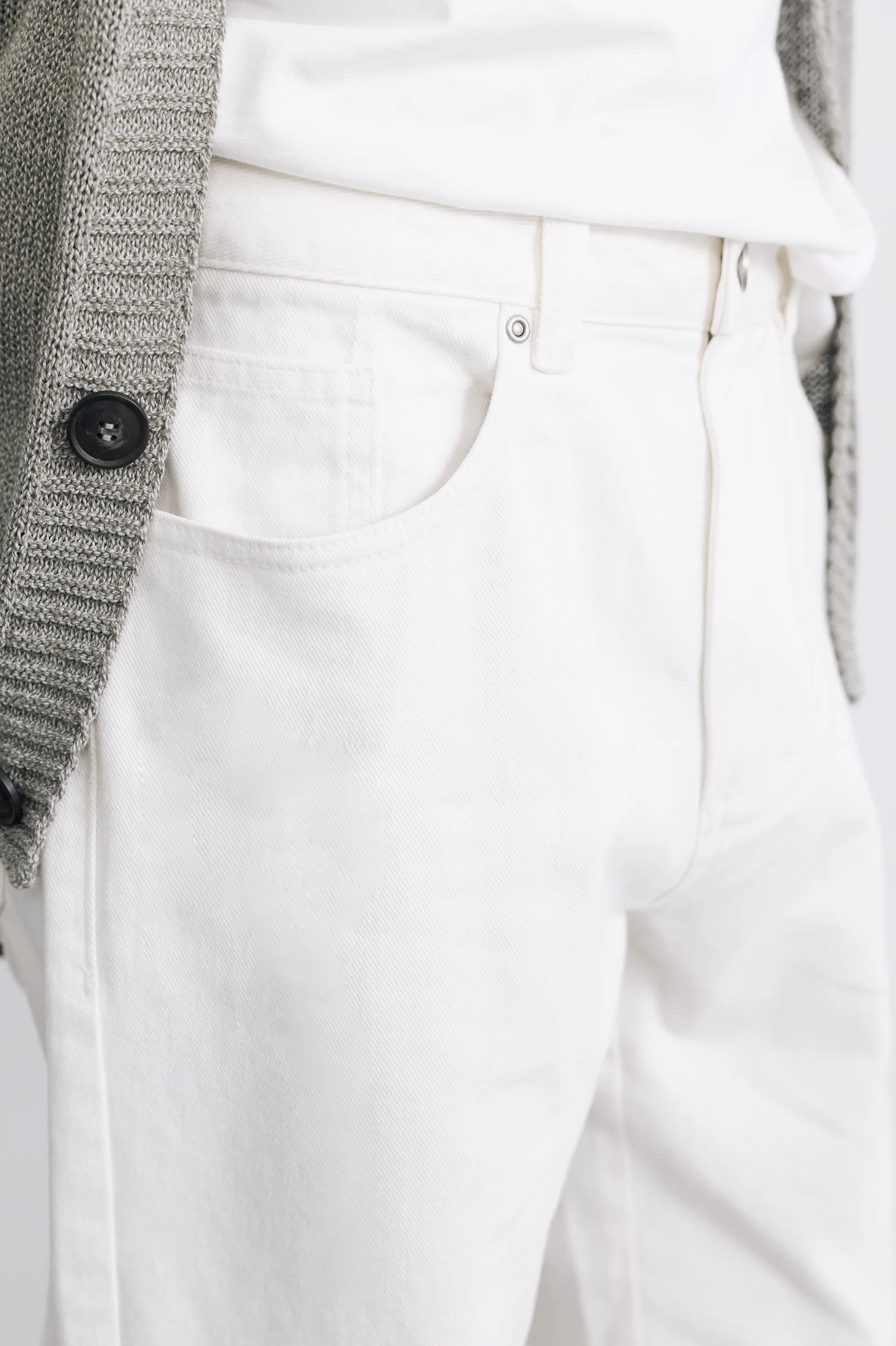 Pull&Bear Pantalon droit — White