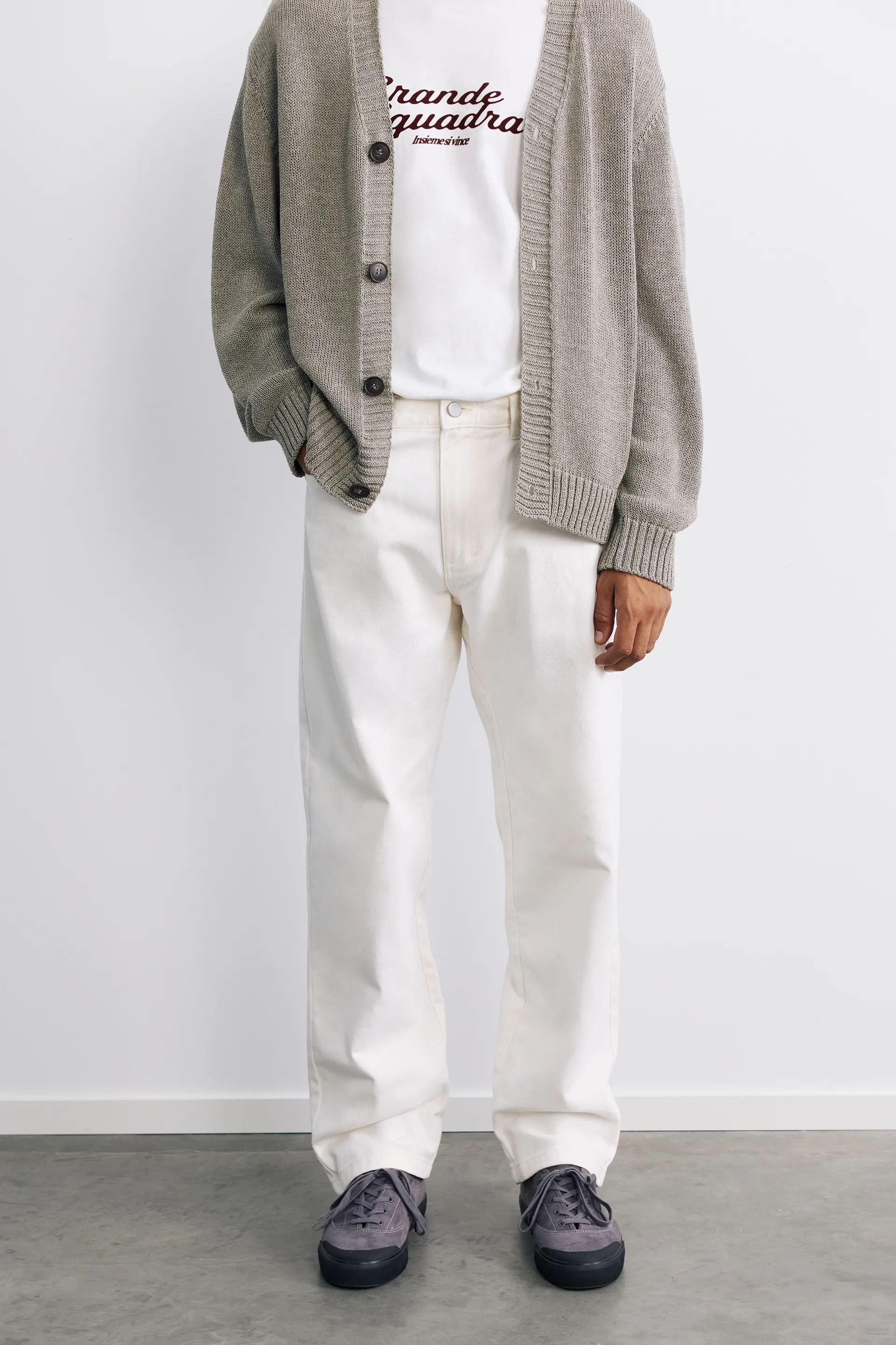 Pull&Bear Pantalon droit — White