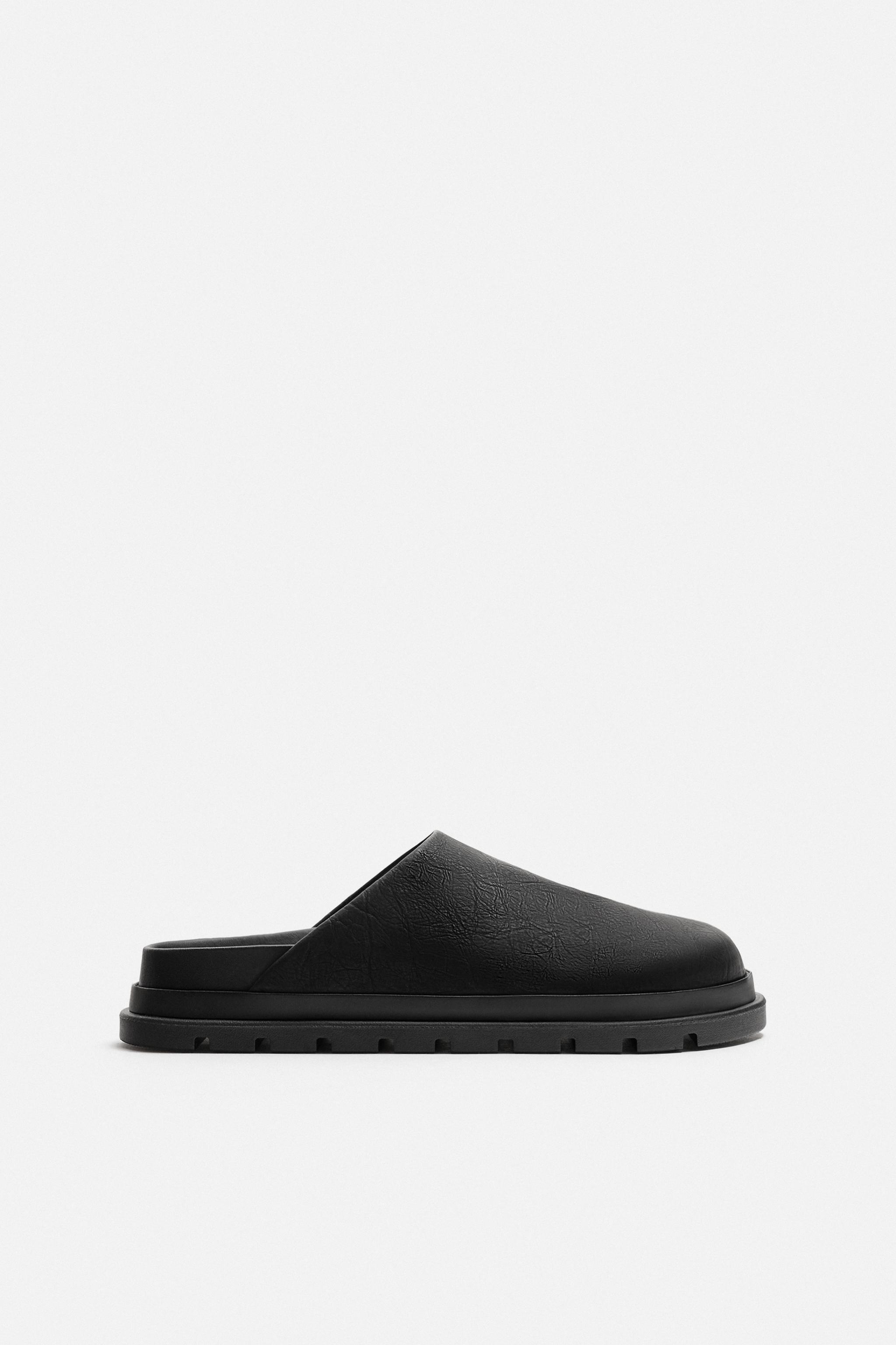 Mules Sabots en Cuir Noir