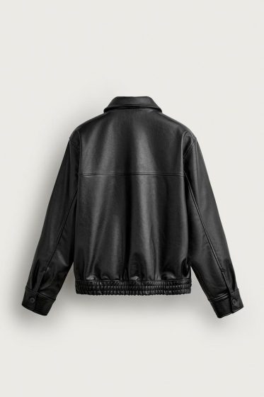 RELAXED FIT LEATHER EFFECT JACKET