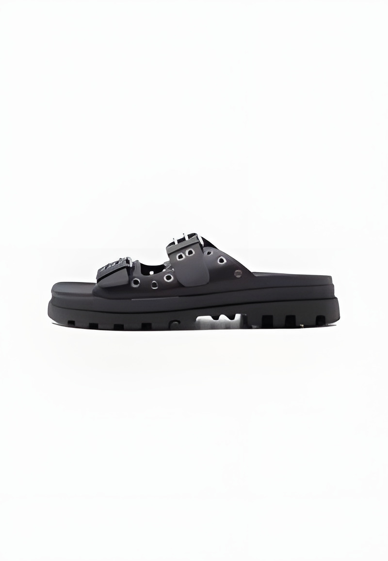 Bershka Black Buckle Detail Sandals — Black