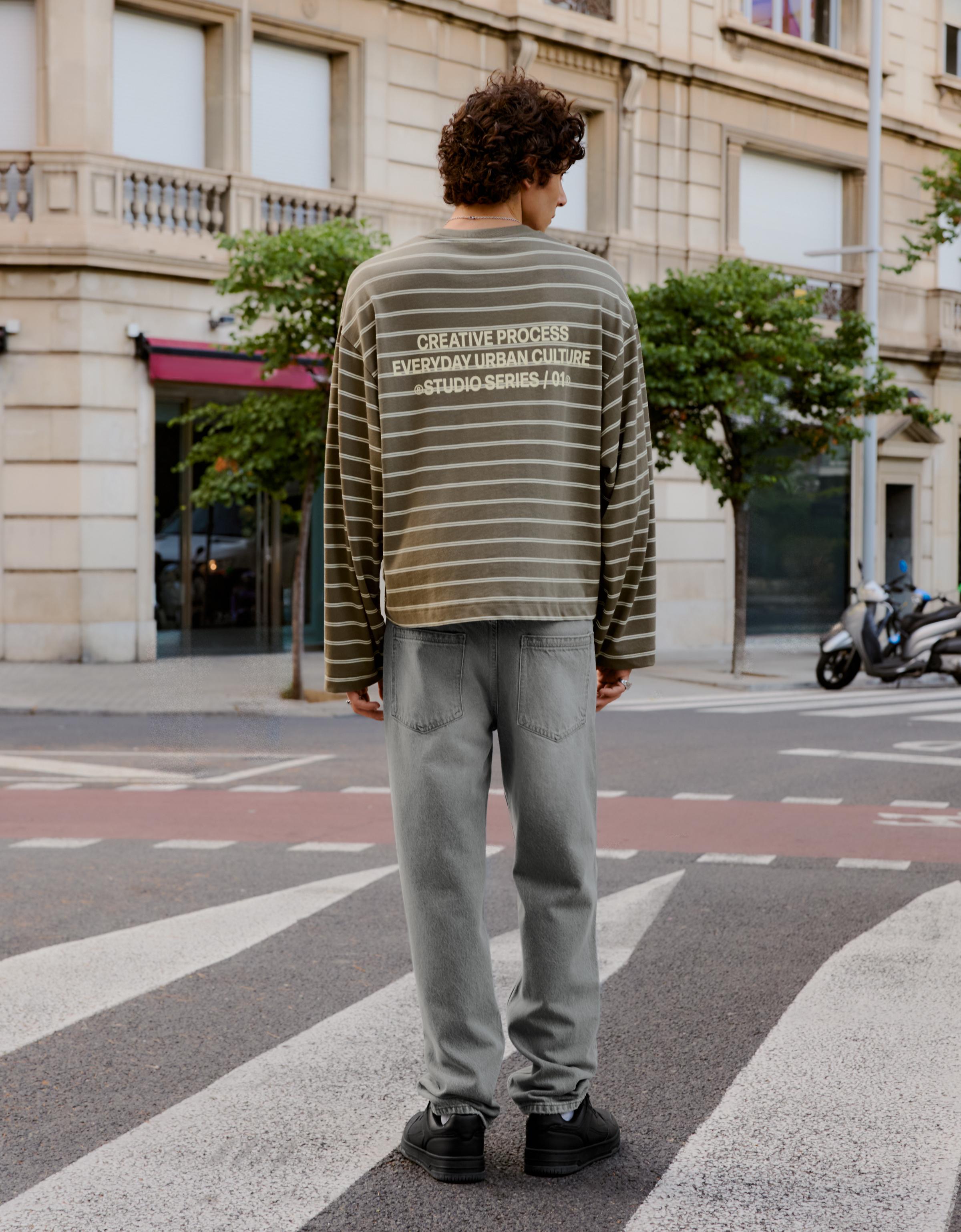 Bershka Jean straight fit — Gris