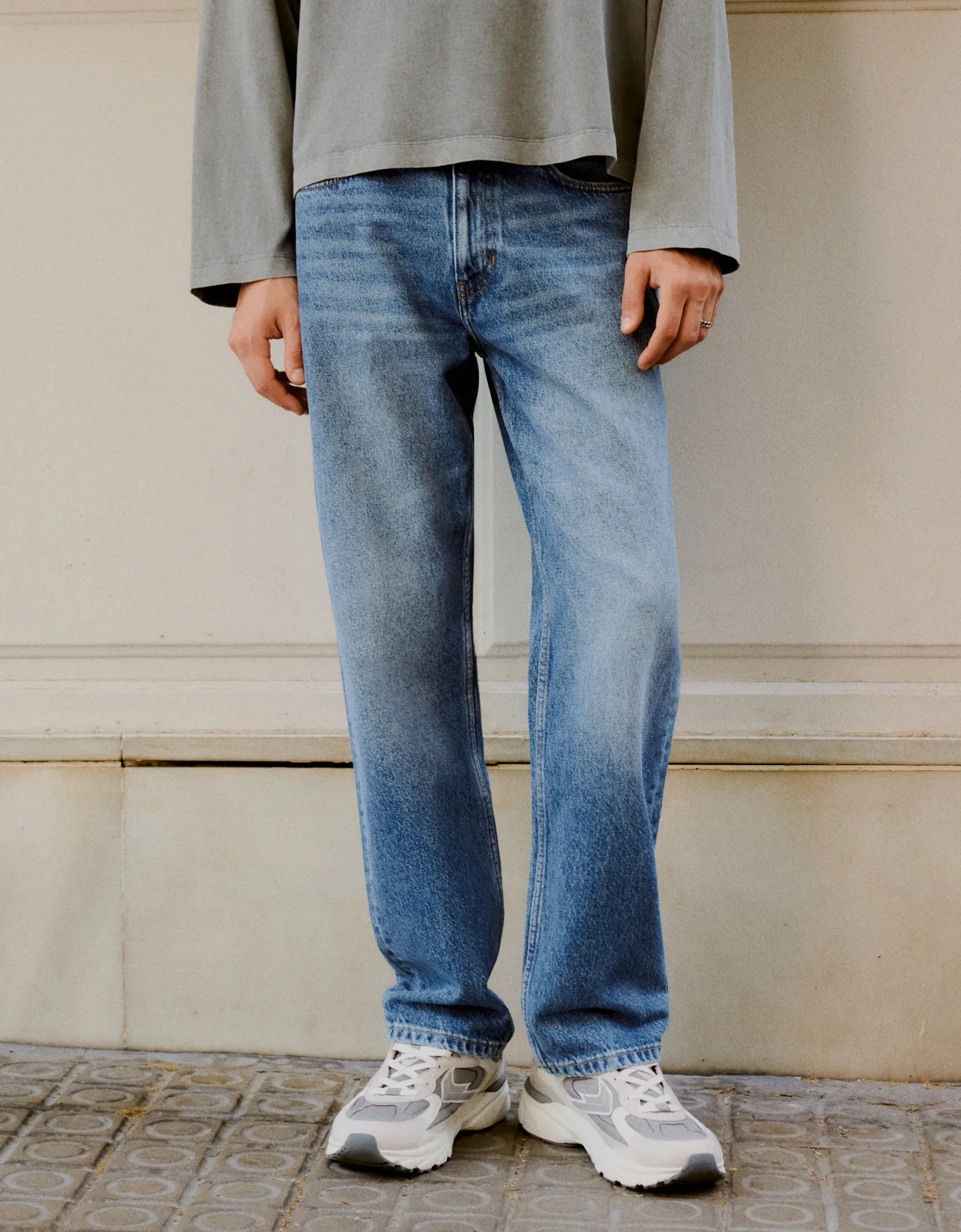 Bershka Jean straight fit — Bleu