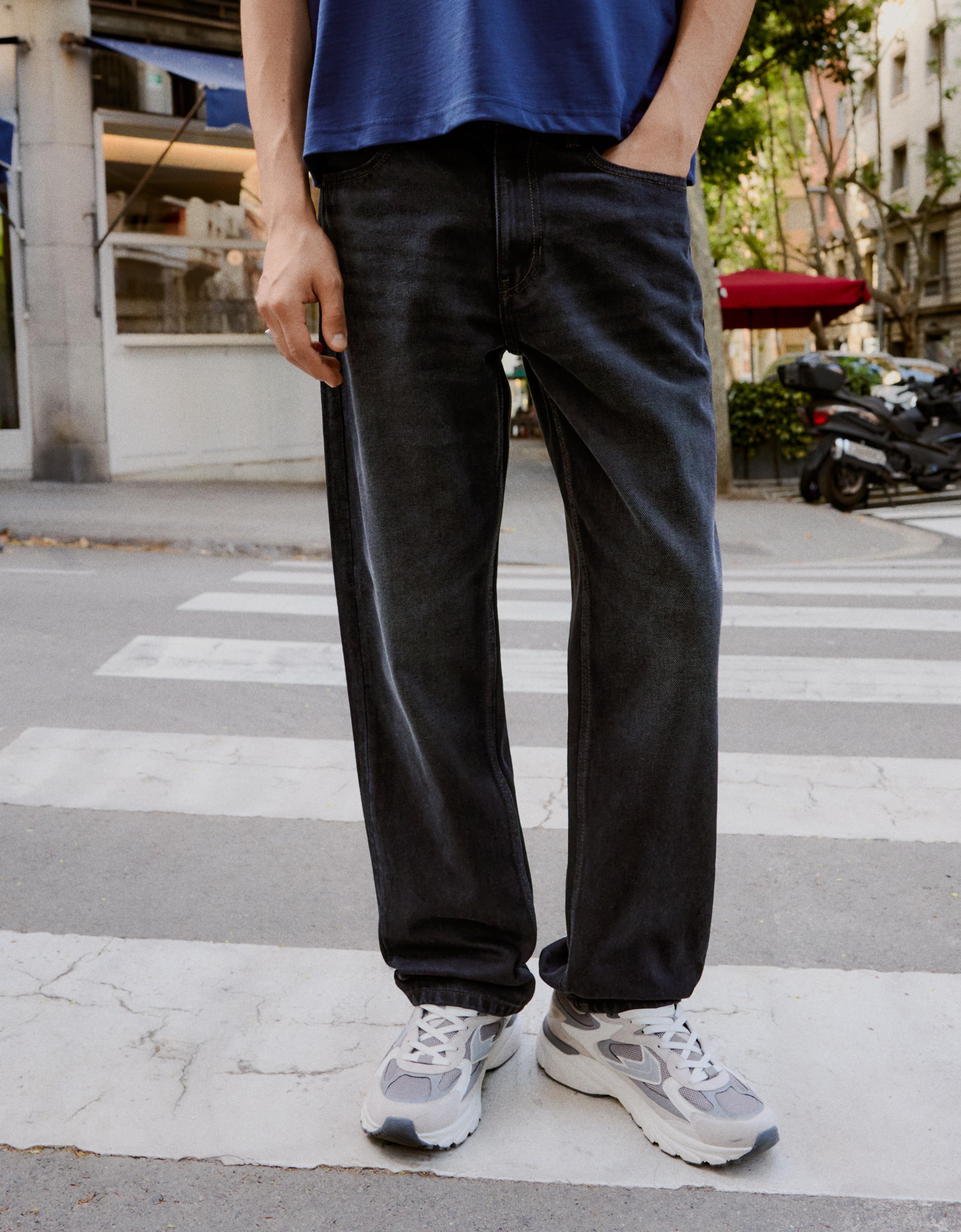 Bershka Jean straight fit — Noir
