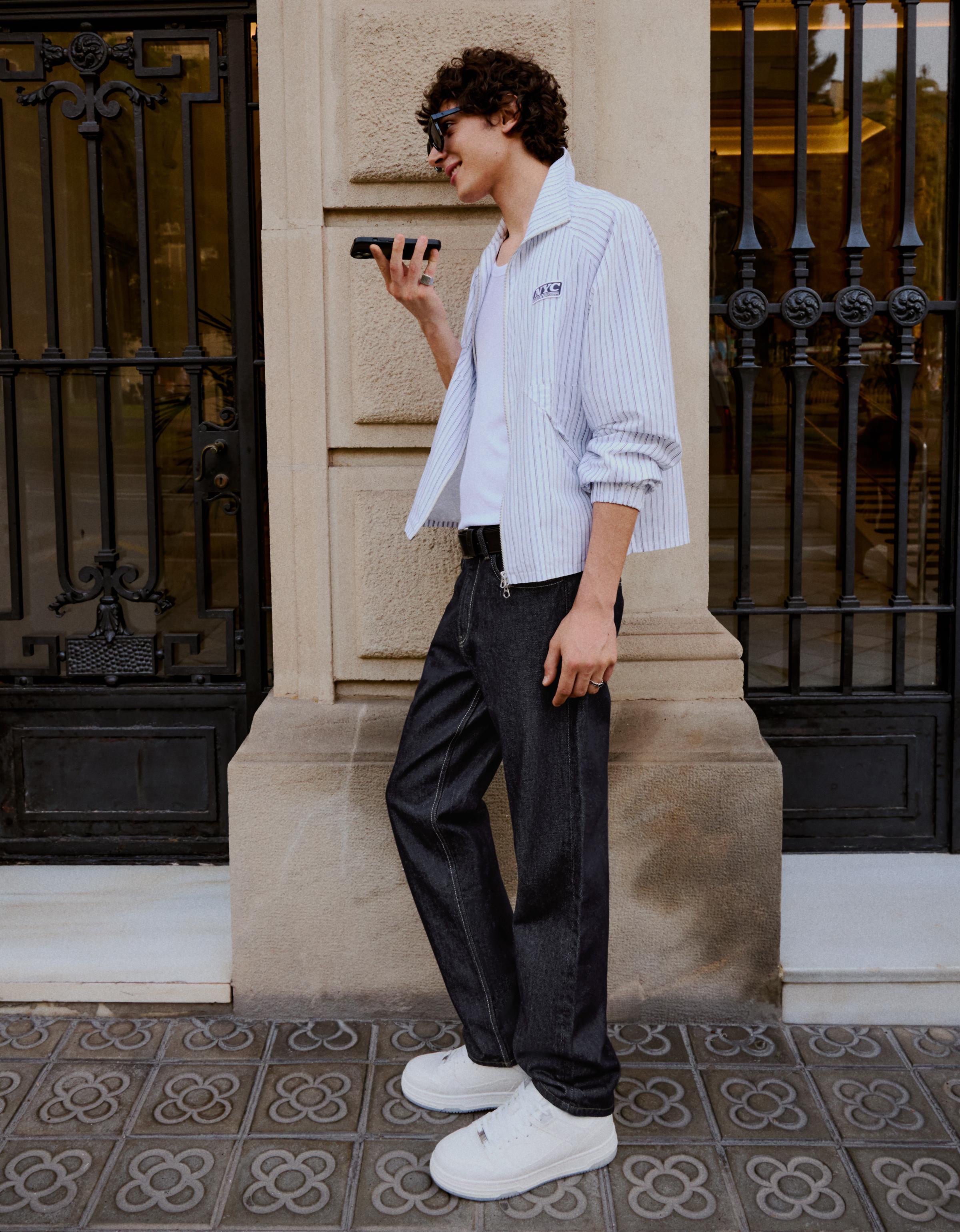 Bershka Jean straight fit — Marine
