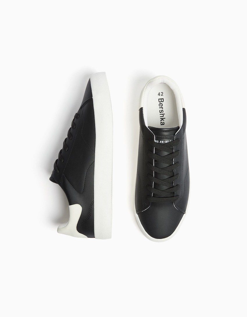 Bershka Street Canvas Low-Tops — Black