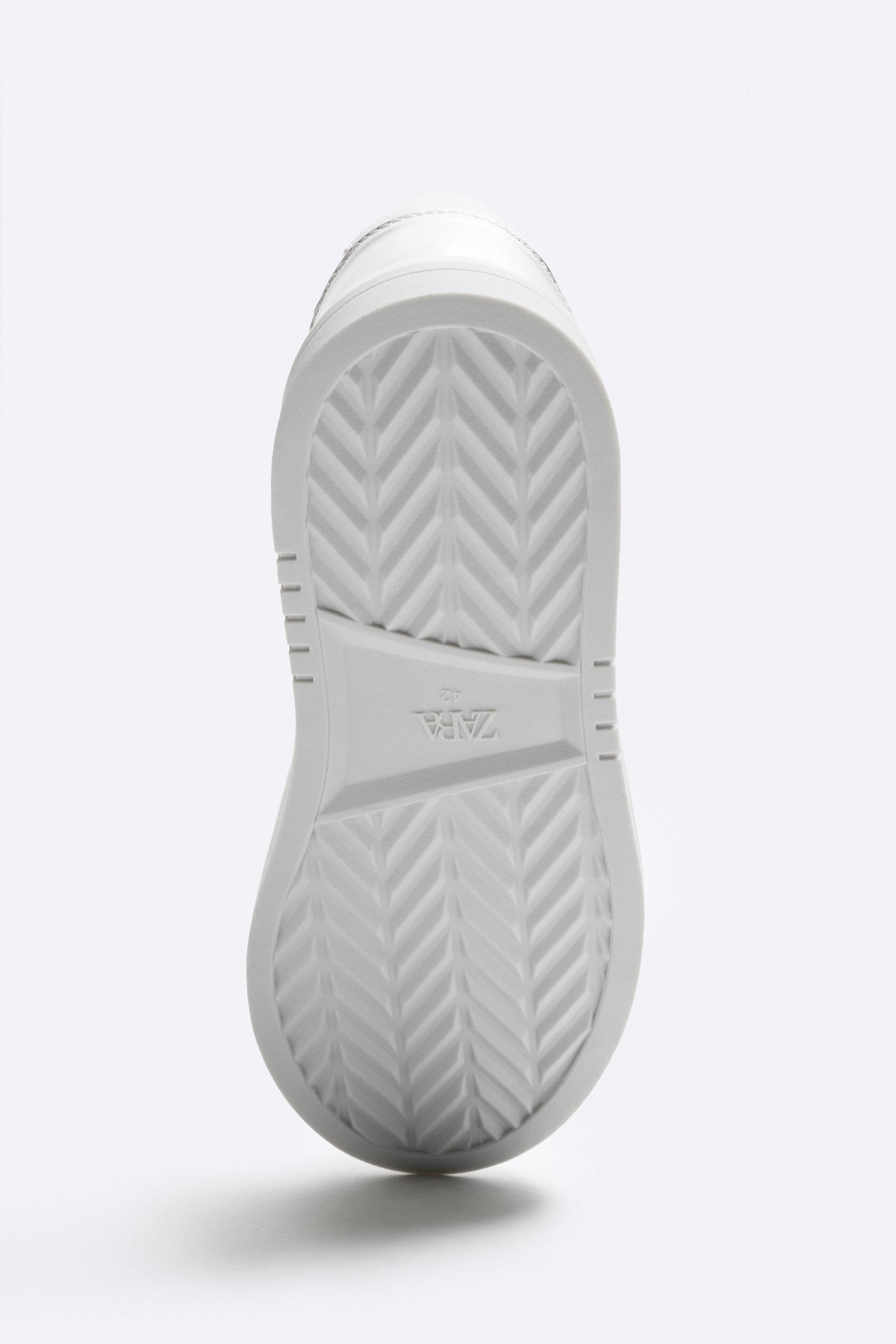 Zara Metallic Runner Sneakers — White