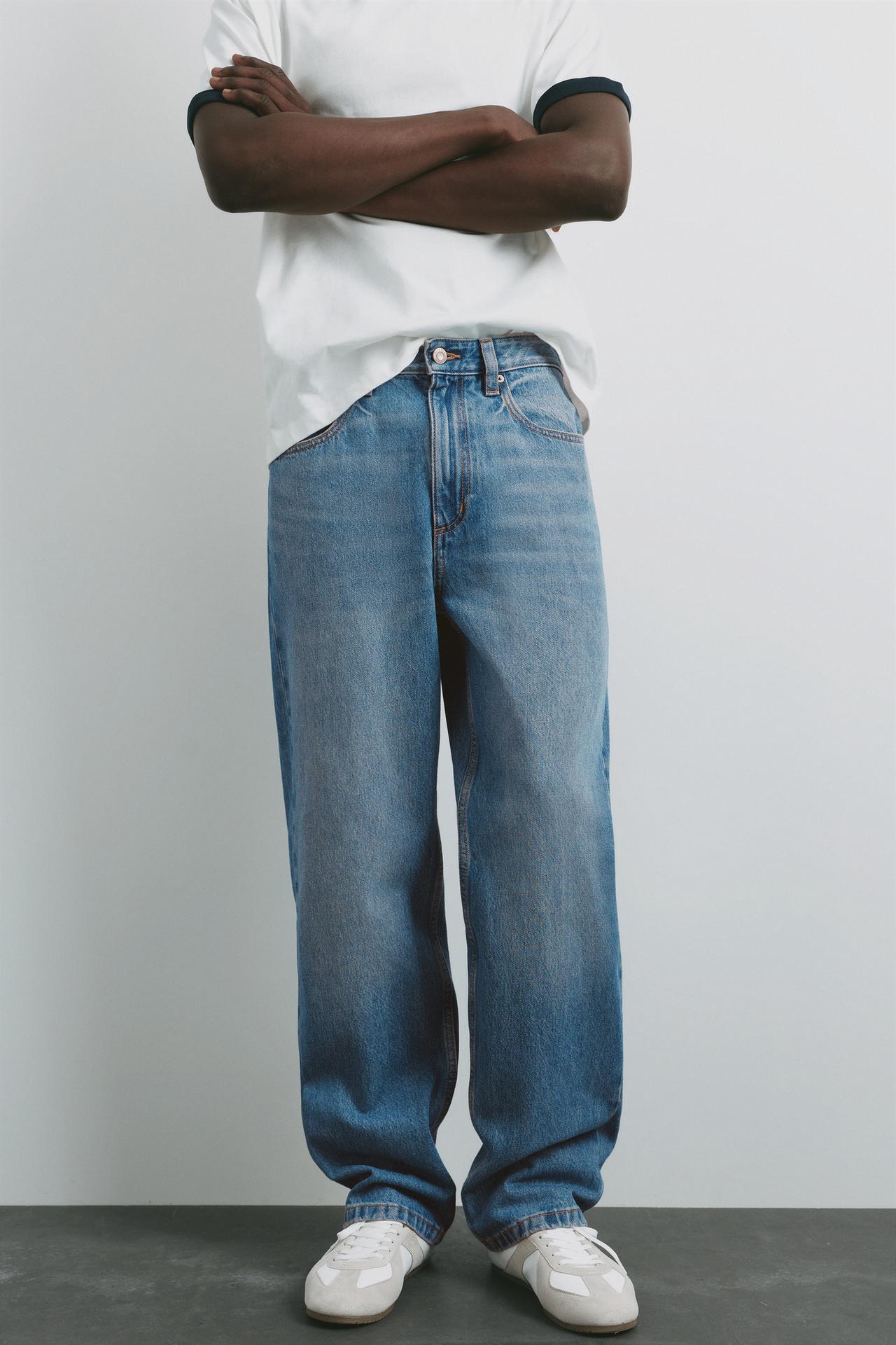 Pull&Bear Baggy Indigo Denim Jeans — indigo