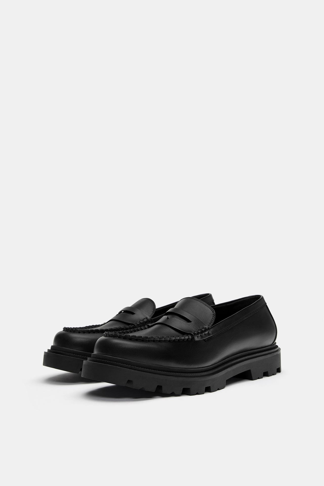 Pull&Bear Classic Leather College Shoes — black