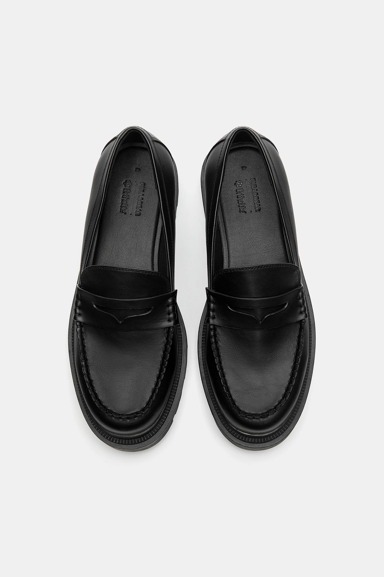 Pull&Bear Classic Leather College Shoes — black