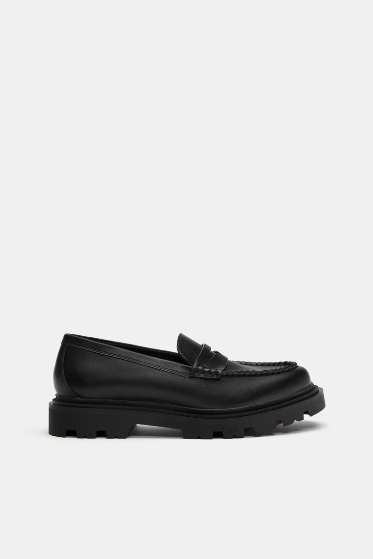 Pull&Bear Classic Leather College Shoes — black