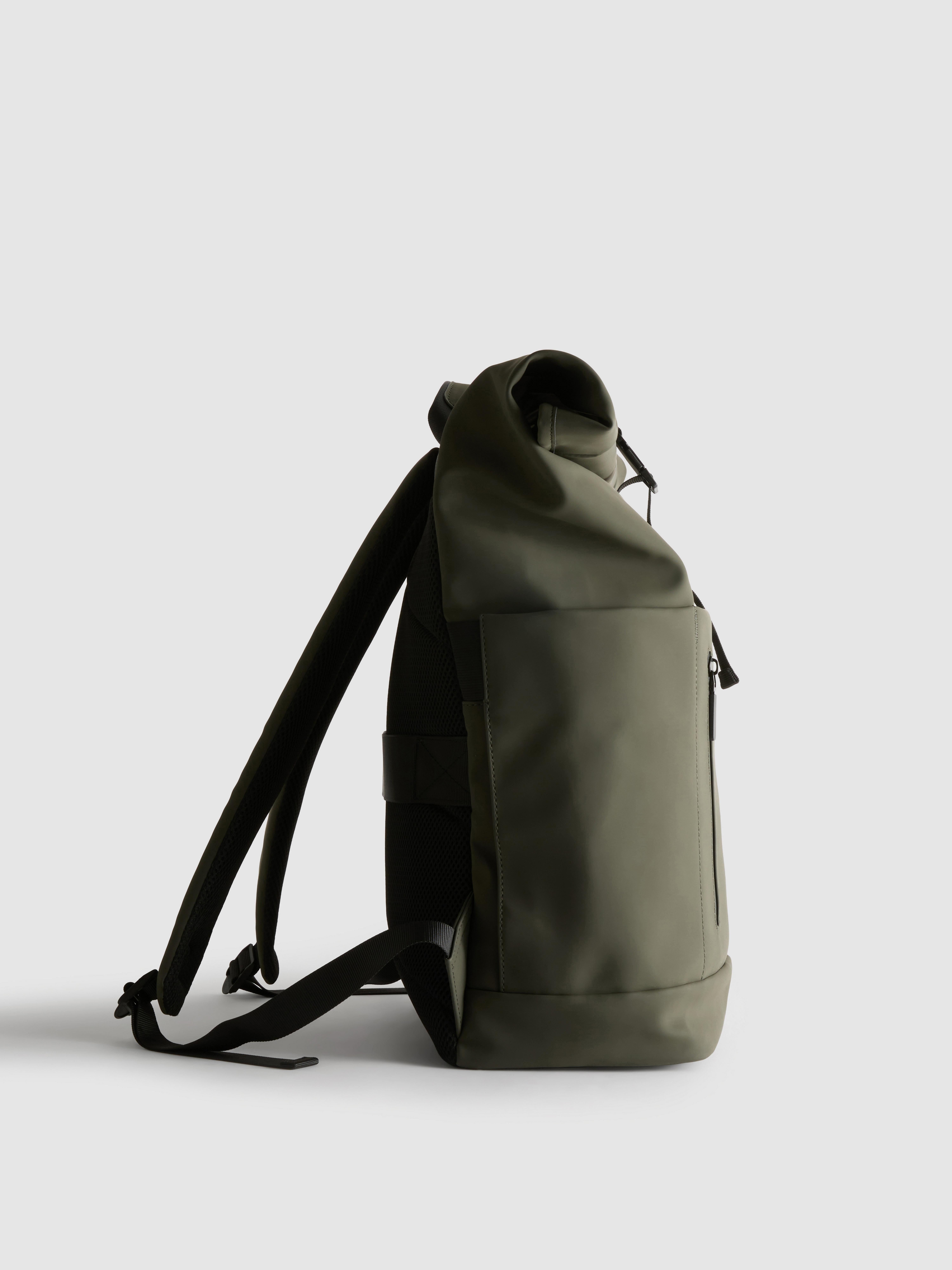 Roll-top waterproof backpack — Khaki