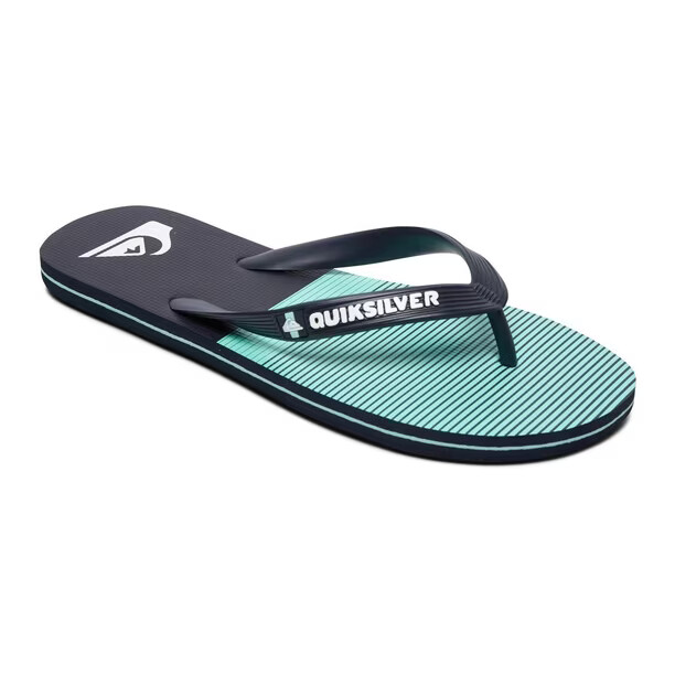 Striped Two-Tone Flip Flops — Mint