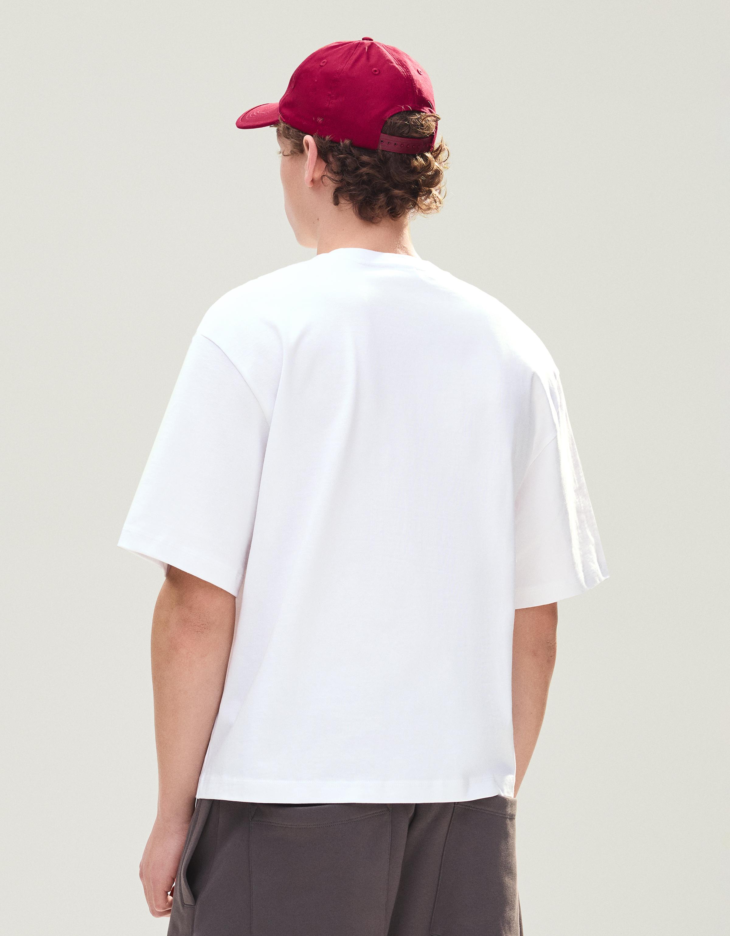 Bershka T-shirt boxy heavy — Blanc