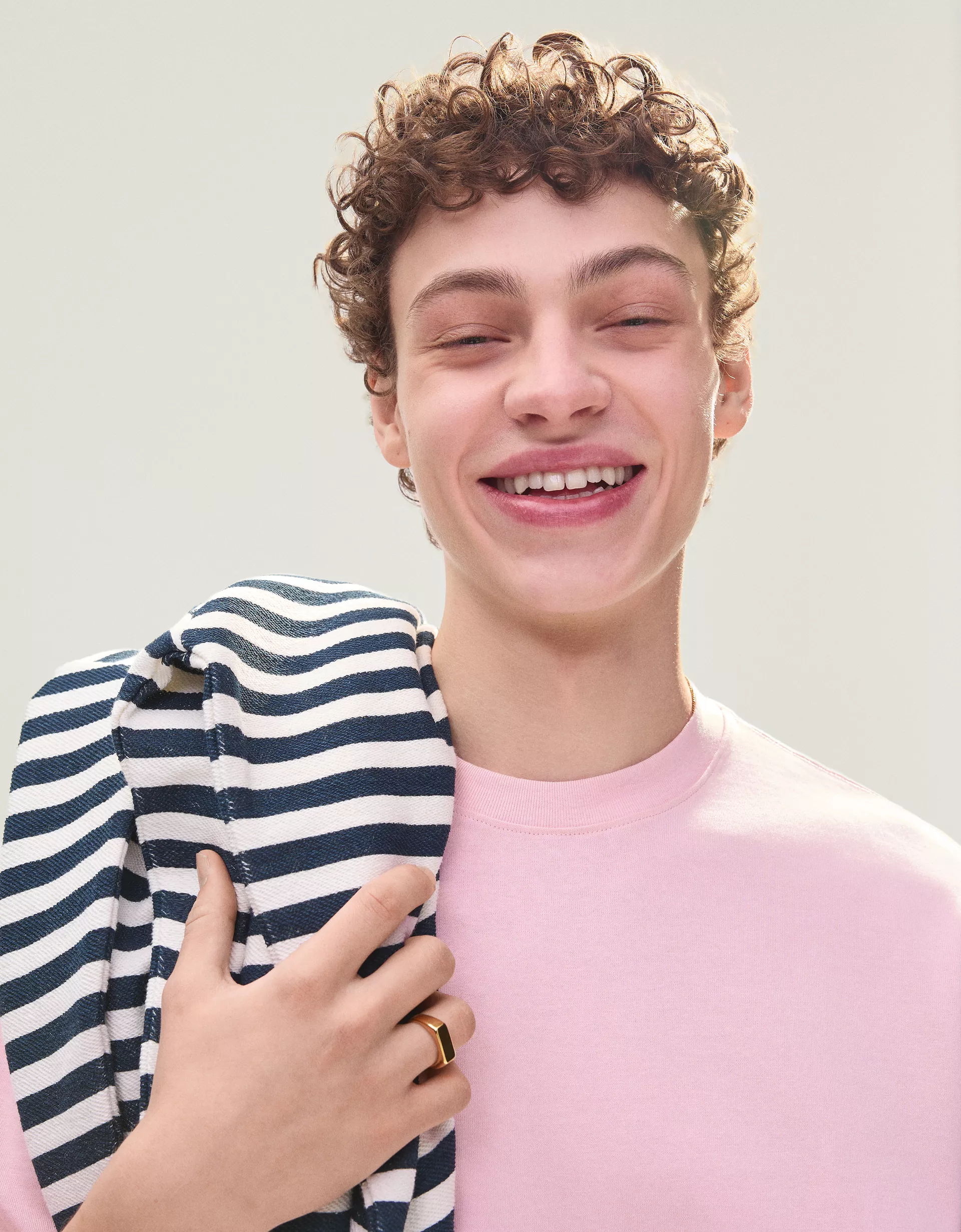 Bershka T-shirt boxy heavy — Rose