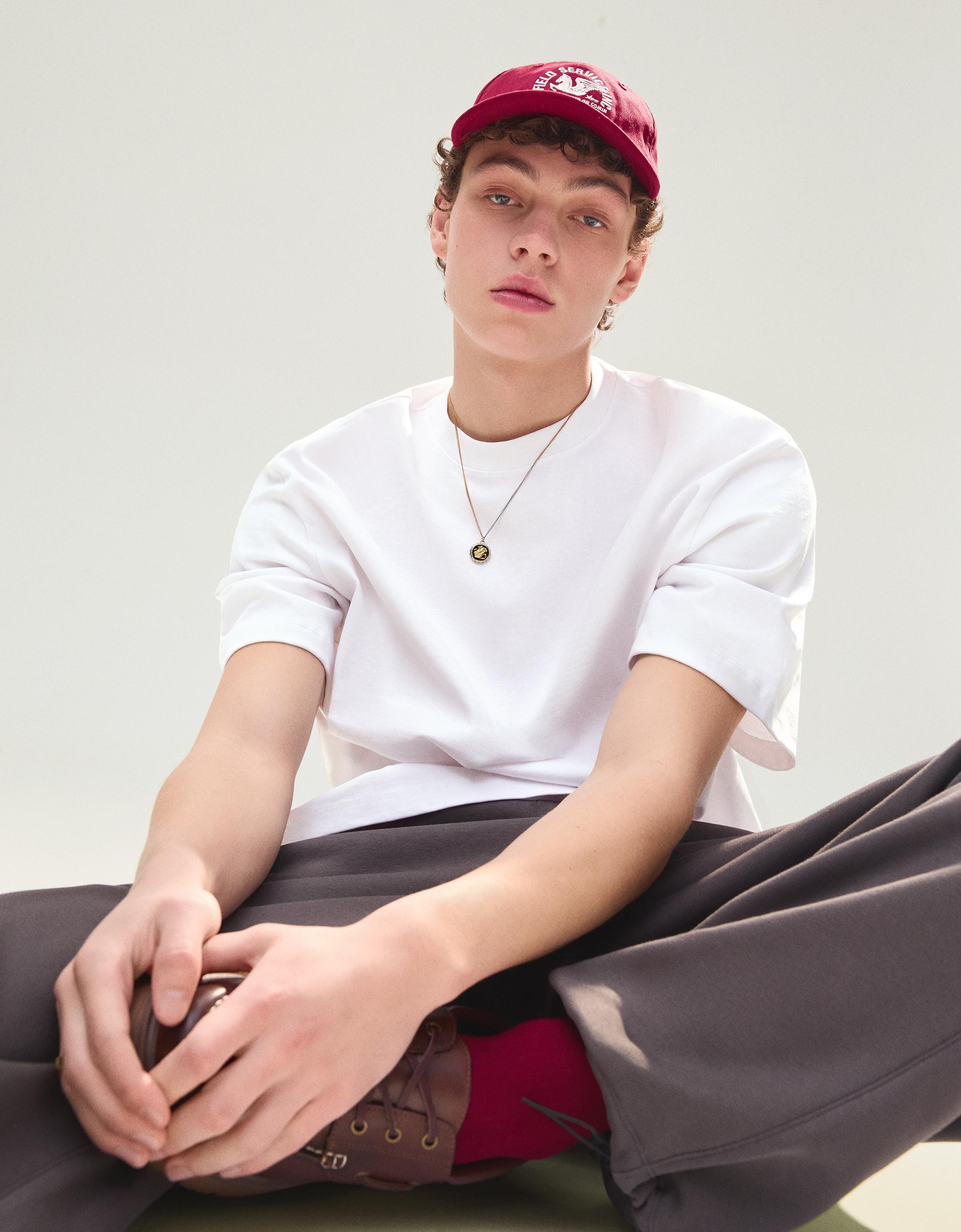 Bershka T-shirt boxy heavy — Blanc