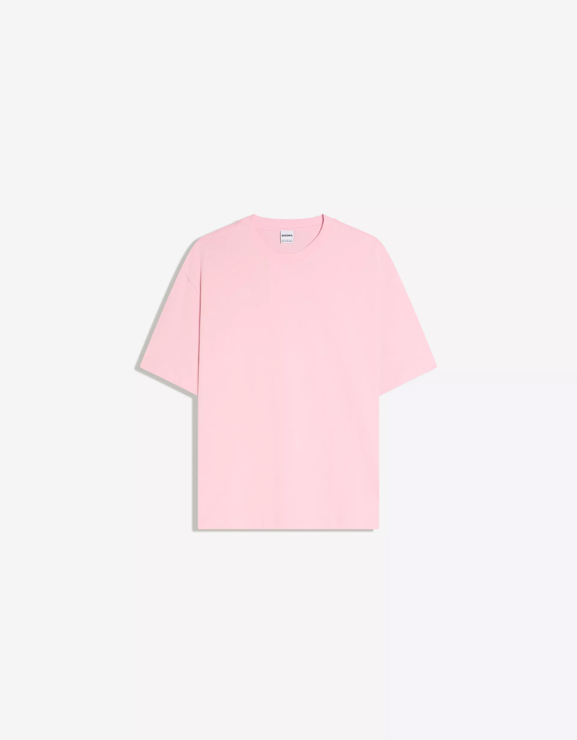 Bershka T-shirt boxy heavy — Rose